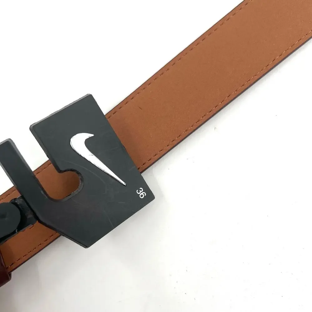 Nike double stitch logo square buckle men’s belt